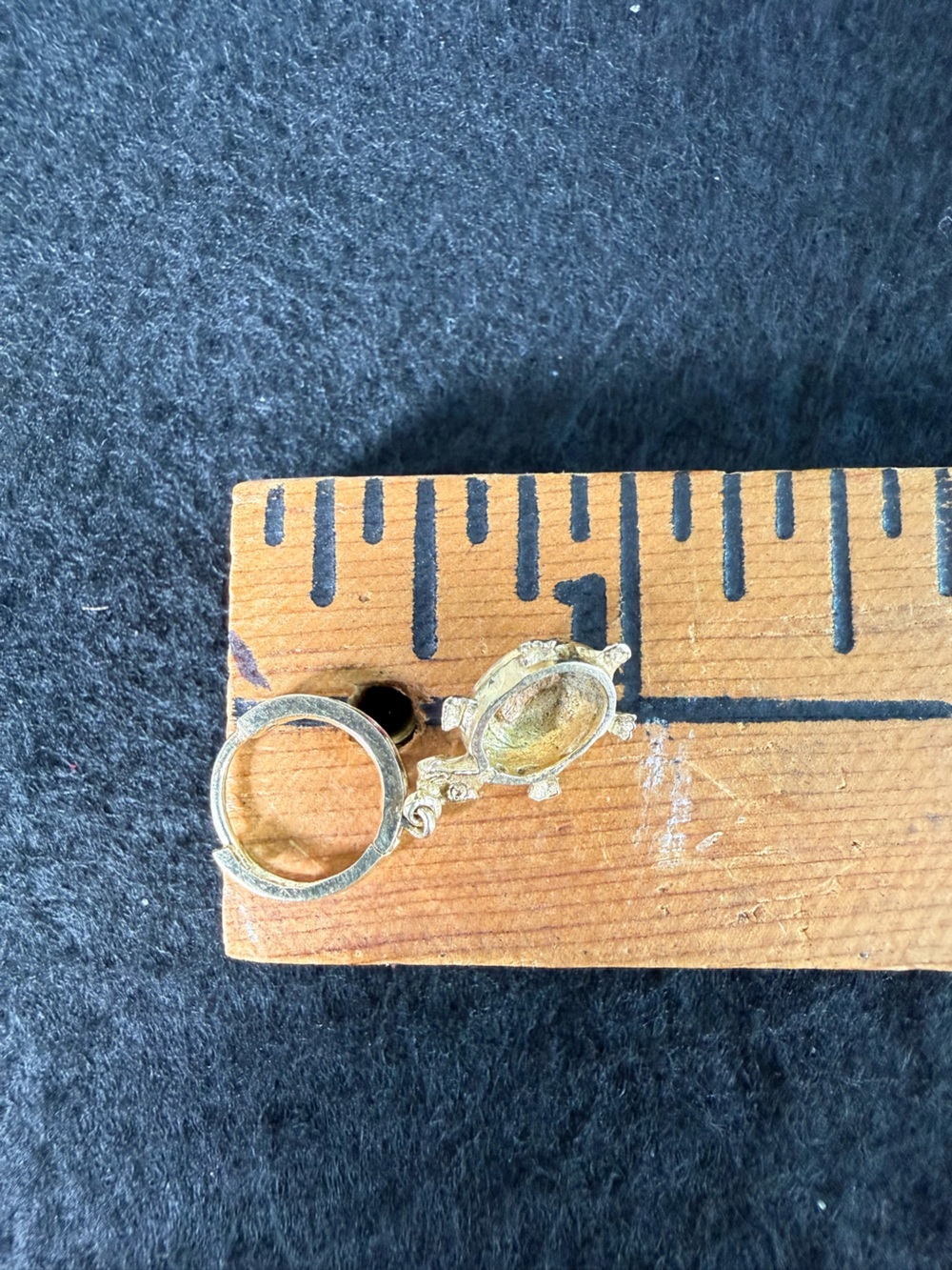 14K Tri Color Gold CZ Turtle Drop Dangle Huggies Hoop Earrings 3.7 Grams - Picture 15 of 16
